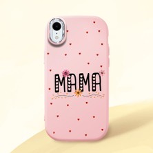 HONTINGA iPhone Xr ile Uyumlu Kılıfı Kamera Korumalı Düşüme Önleyici Basitlik Pembe Yumuşak Silikon Telefon Kılıfı Mama Desenli K4-0241