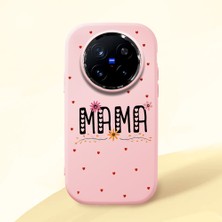 HONTINGA Vivo X200 Pro ile Uyumlu Kılıfı Kamera Korumalı Düşüme Önleyici Basitlik Pembe Yumuşak Silikon Telefon Kılıfı Mama Desenli K4-0241
