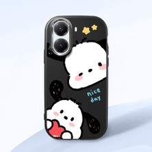 HONTINGA Poco X7 Pro ile Uyumlu Kılıfı Kamera Korumalı Düşüme Önleyici Basitlik Siyah Yumuşak Silikon Telefon Kılıfı Karikatür Desenli K4-0255