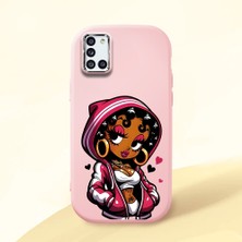 HONTINGA Samsung Galaxy A31 ile Uyumlu Kılıfı Kamera Korumalı Düşüme Önleyici Basitlik Pembe Yumuşak Silikon Telefon Kılıfı Güzel Kadın Desenli K4-0236