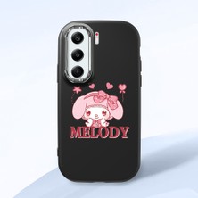HONTINGA Tecno Camon 40 Pro 5g ile Uyumlu Kılıfı Kamera Korumalı Düşüme Önleyici Basitlik Siyah Yumuşak Silikon Telefon Kılıfı Melody Desenli K4-0258