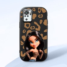 HONTINGA Xiaomi Redmi Note 10 4g ile Uyumlu Kılıfı Kamera Korumalı Düşüme Önleyici Basitlik Siyah Yumuşak Silikon Telefon Kılıfı Güzel Kadın Desenli K4-0237