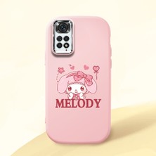HONTINGA Redmi Note 11S ile Uyumlu Kılıfı Kamera Korumalı Düşüme Önleyici Basitlik Pembe Yumuşak Silikon Telefon Kılıfı Melody Desenli K4-0258