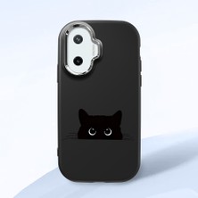 HONTINGA Xiaomi Poco F7 ile Uyumlu Kılıfı Kamera Korumalı Düşüme Önleyici Basitlik Siyah Yumuşak Silikon Telefon Kılıfı Siyah Kedi Desenli K4-0240
