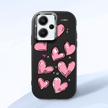HONTINGA Redmi Note 13 Pro Plus 5g ile Uyumlu Kılıfı Kamera Korumalı Düşüme Önleyici Basitlik Siyah Yumuşak Silikon Telefon Kılıfı Kalp Desenli K4-0231