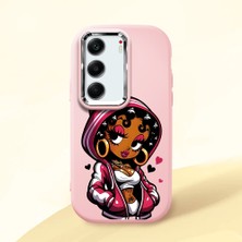 HONTINGA Tecno Camon 40 ile Uyumlu Kılıfı Kamera Korumalı Düşüme Önleyici Basitlik Pembe Yumuşak Silikon Telefon Kılıfı Güzel Kadın Desenli K4-0236