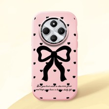 HONTINGA Redmi 14C ile Uyumlu Kılıfı Kamera Korumalı Düşüme Önleyici Basitlik Pembe Yumuşak Silikon Telefon Kılıfı Fiyonk Desenli K4-0229