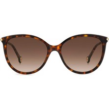 Carolina Herrera Kadın Güneş Gözlüğü - Cat Eye Havana Altın Kemik Çerçeve Kahverengi Degrade Cam %100 Uv Koruma Her 0189/G/S 2ık 57