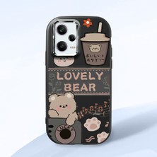 HONTINGA Redmi Note 12 Pro 5g ile Uyumlu Kılıfı Kamera Korumalı Düşüme Önleyici Basitlik Siyah Yumuşak Silikon Telefon Kılıfı Şirin Ayı Desenli K4-0246