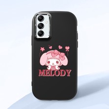 HONTINGA Samsung Galaxy A14 ile Uyumlu Kılıfı Kamera Korumalı Düşüme Önleyici Basitlik Siyah Yumuşak Silikon Telefon Kılıfı Melody Desenli K4-0258