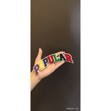 Gönülden Tasarım Punch Dokuma Renkli Popular Yazılı Arma 20X6 cm