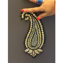 Gönülden Tasarım Taş Nakış Işleme Osmalı Deseni Arma Dikiş Aplike 24X10 cm