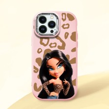 HONTINGA iPhone 14 Pro ile Uyumlu Kılıfı Kamera Korumalı Düşüme Önleyici Basitlik Pembe Yumuşak Silikon Telefon Kılıfı Güzel Kadın Desenli K4-0237