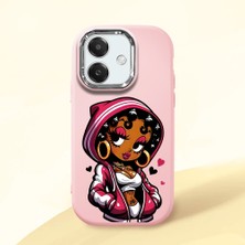 HONTINGA Oppo A3X 5g ile Uyumlu Kılıfı Kamera Korumalı Düşüme Önleyici Basitlik Pembe Yumuşak Silikon Telefon Kılıfı Güzel Kadın Desenli K4-0236