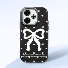 HONTINGA Xiaomi Redmi 13X ile Uyumlu Kılıfı Kamera Korumalı Düşüme Önleyici Basitlik Siyah Yumuşak Silikon Telefon Kılıfı Fiyonk Desenli K4-0229