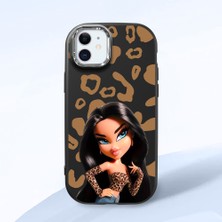 HONTINGA iPhone 11 ile Uyumlu Kılıfı Kamera Korumalı Düşüme Önleyici Basitlik Siyah Yumuşak Silikon Telefon Kılıfı Güzel Kadın Desenli K4-0237