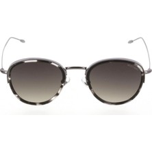 Mustang Erkek Güneş Gözlüğü - Yuvarlak Gri Kemik - Metal Çerçeve Gri Cam %100 Uv Koruma MU2248