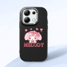 HONTINGA Redmi Note 13 4g ile Uyumlu Kılıfı Kamera Korumalı Düşüme Önleyici Basitlik Siyah Yumuşak Silikon Telefon Kılıfı Melody Desenli K4-0258