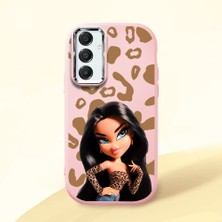 HONTINGA Samsung Galaxy A16 ile Uyumlu Kılıfı Kamera Korumalı Düşüme Önleyici Basitlik Pembe Yumuşak Silikon Telefon Kılıfı Güzel Kadın Desenli K4-0237