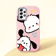 HONTINGA Samsung Galaxy A52 ile Uyumlu Kılıfı Kamera Korumalı Düşüme Önleyici Basitlik Pembe Yumuşak Silikon Telefon Kılıfı Karikatür Desenli K4-0255