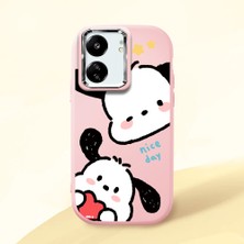 HONTINGA Poco C65 ile Uyumlu Kılıfı Kamera Korumalı Düşüme Önleyici Basitlik Pembe Yumuşak Silikon Telefon Kılıfı Karikatür Desenli K4-0255