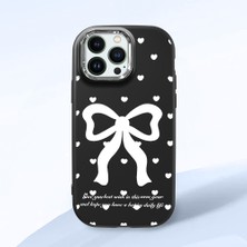 HONTINGA iPhone 13 Pro ile Uyumlu Kılıfı Kamera Korumalı Düşüme Önleyici Basitlik Siyah Yumuşak Silikon Telefon Kılıfı Fiyonk Desenli K4-0229