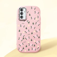 HONTINGA Samsung Galaxy M23 ile Uyumlu Kılıfı Kamera Korumalı Düşüme Önleyici Basitlik Pembe Yumuşak Silikon Telefon Kılıfı Çiçek Desenli K4-0234