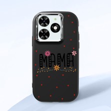 HONTINGA Infinix Smart 8 ile Uyumlu Kılıfı Kamera Korumalı Düşüme Önleyici Basitlik Siyah Yumuşak Silikon Telefon Kılıfı Mama Desenli K4-0241