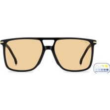 Carrera Erkek Güneş Gözlüğü - Kare Parlak Siyah Kemik Çerçeve Açık Kahverengi Fotokromik Cam %100 Uv Koruma 366/S 807Q6 59