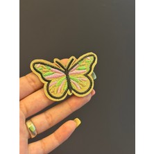 Gönülden Tasarım Ütü Ile Yapışan Nakış Işleme Kelebek Arma 7x5 cm