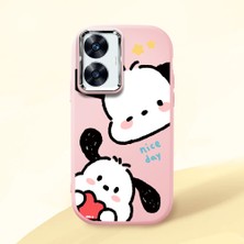 HONTINGA Realme C55 ile Uyumlu Kılıfı Kamera Korumalı Düşüme Önleyici Basitlik Pembe Yumuşak Silikon Telefon Kılıfı Karikatür Desenli K4-0255