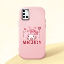 HONTINGA Samsung Galaxy A31 ile Uyumlu Kılıfı Kamera Korumalı Düşüme Önleyici Basitlik Pembe Yumuşak Silikon Telefon Kılıfı Melody Desenli K4-0258