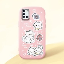 HONTINGA Samsung Galaxy A31 ile Uyumlu Kılıfı Kamera Korumalı Düşüme Önleyici Basitlik Pembe Yumuşak Silikon Telefon Kılıfı Kedi Desenli K4-0254