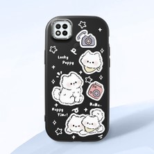 HONTINGA Redmi 10A ile Uyumlu Kılıfı Kamera Korumalı Düşüme Önleyici Basitlik Siyah Yumuşak Silikon Telefon Kılıfı Kedi Desenli K4-0254