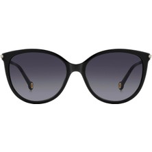 Carolina Herrera Kadın Güneş Gözlüğü - Cat-Eye Siyah Altın Kemik Çerçeve Koyu Gri Degrade Cam %100 Uv Koruma Her 0189/G/S 2m2 57
