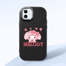HONTINGA iPhone 12 Mini ile Uyumlu Kılıfı Kamera Korumalı Düşüme Önleyici Basitlik Siyah Yumuşak Silikon Telefon Kılıfı Melody Desenli K4-0258
