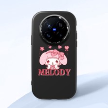 HONTINGA Vivo X200 Pro ile Uyumlu Kılıfı Kamera Korumalı Düşüme Önleyici Basitlik Siyah Yumuşak Silikon Telefon Kılıfı Melody Desenli K4-0258