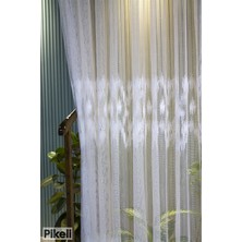 Taç - Buzul Desenli Tül Perde Tül Perde - 1x3 Sık Pile - Hazır Dikim