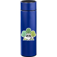 Promopanya Mavi Uzun Süre Yalıtım Sağlayan Bebek Termosu (Bebek Mama KABI-12SAAT-MINIK Rakun Figürlü,isme Özel-Kişiye Özel-Kişiselleştirilebilir,isim Yazılabilir)