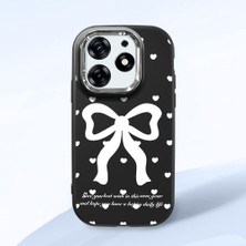 HONTINGA Tecno Spark 10 Pro ile Uyumlu Kılıfı Kamera Korumalı Düşüme Önleyici Basitlik Siyah Yumuşak Silikon Telefon Kılıfı Fiyonk Desenli K4-0229