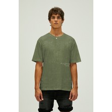 Bad Bear Made For T-Shirt Thyme Erkek Haki Bisiklet Yaka Tişört