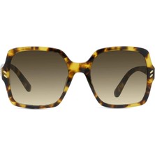 Stella Mccartney Kadın Güneş Gözlüğü - Kare Havana Kemik Çerçeve Kahverengi Degrade Cam UV400 SC40040I