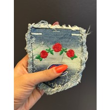 Gönülden Tasarım Nakış Işleme Çiçekli Kot Cep Arma Dikiş Aksesuarı 12X10 cm