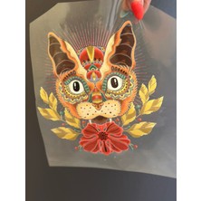 Gönülden Tasarım Ütü Ile Yapışan Tasarım Çiçekli Aslan Transfer Baskı Arma 19X16 cm