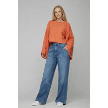 Este Woman Müslin Kumaş%100 Pamuklu Yarasa Kol Bluz