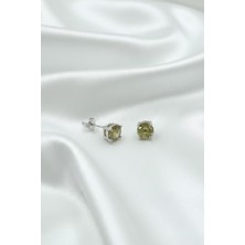 By Barun Gümüş Küpe Yuvarlak Zultanit 925 Ayar Kadın