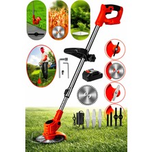 Wüber Pro Çift Akülü Uzatma Kollu Akülü Çim Çalı Diken Kesme Biçme Makinesi