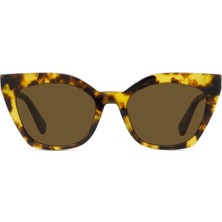 Stella Mccartney Kadın Güneş Gözlüğü - Geometrik Havana Kemik Çerçeve Kahverengi Tek Renk Cam UV400 SC40036I