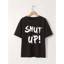 Etiler Collection Baskılı Oversize Bisiklet Yaka T-Shirt - Siyah