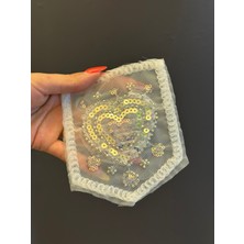 Gönülden Tasarım Boncuk Payeet Işleme Kalpli Cep Arma Dikiş Aplike 12X10 cm